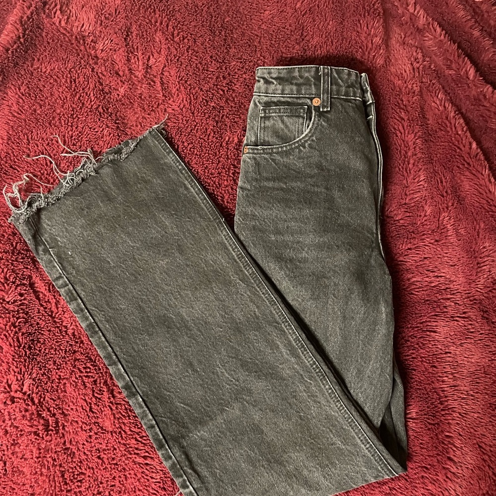 Zara Wide Leg Black Ripped Jeans. Size 2. Perfect Condition!
